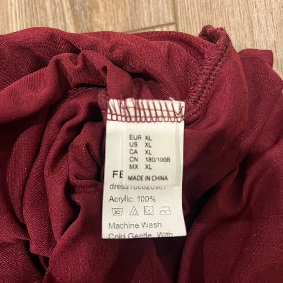 Elegant Burgundy Lace Maxi Dress - Picture 2 of 3